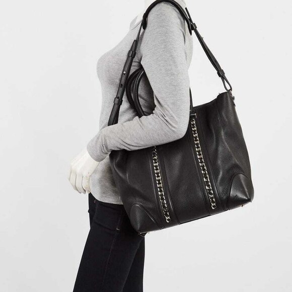 Givenchy Black Lambskin Leather Medium Lucrezia Tote Bag - Picture 3 of 12